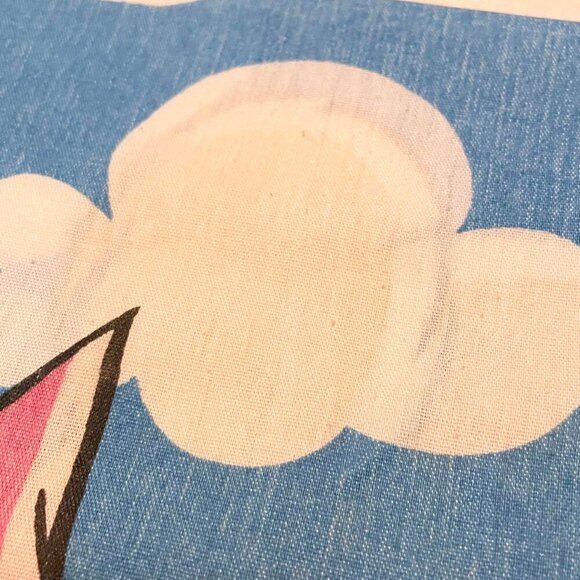 Vtg 2 Disney Winnie The Pooh Piglet Standard Pillow Case Blue White Clouds - Picture 12 of 16